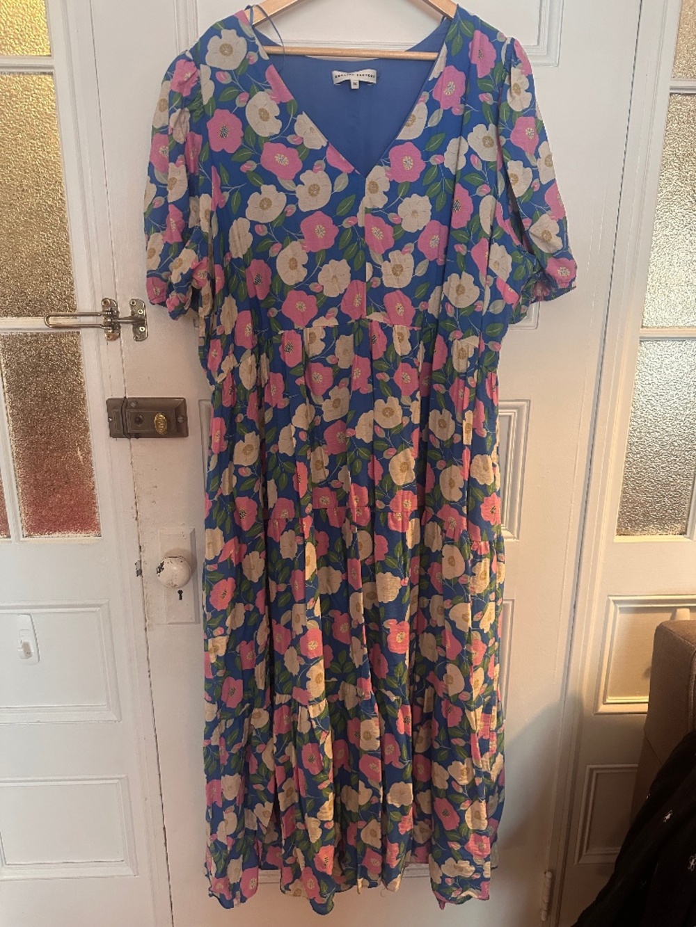 English Factory Floral Puff Sleeve Midi Dress Size 3X
